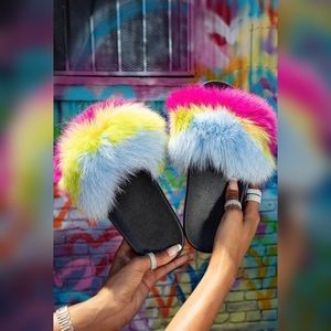 🖤 Ombré Punk Furry Slides